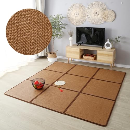 Japanische Matte, faltbare Bodenmatratze, kühlendes Rattan-Futon für Wohnzimmer und Schlafzimmer, rutschfeste Spielmatte mit Aufbewahrungstasche, ideal für Zuhause, Schule, Schlafsaal und Yoga-Praxis von Generisch