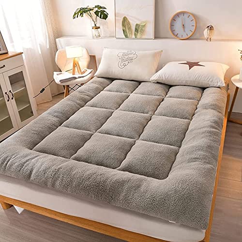 Japanische traditionelle, extra dicke Futon-Matratze, faltbar, aufrollbares Bett, Camping, Isomatte, Grau, 60 x 120 cm von Generisch