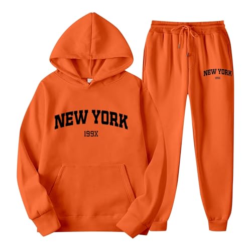 Jogger Damen, Hausanzug, Jogginganzug Damen Set, Freizeitanzug Herren, Jogginganzug Damen Und Herren Set - Baumwolle Oversize Trainingsanzug Hoodie Und Jogginghose Unisex Baggy Hausanzug Sportanzug von Generisch