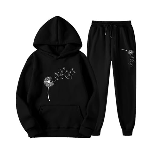 Jogginganzug Damen Set Sweatshirt Und Jogginghose Damen JogginganzugEinfarbiger lässiger Herbst- und Winter-Winteranzug mit Langen Hosen für Damen Weiß XXL von Generisch