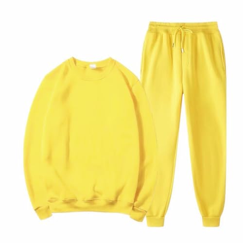 Jogginganzug Herren, Jogginganzug Herren Outfit Sportanzug - Hoodie Y2k Jogginghose Mit Taschen 2-Teilig Streatwear Gym Set Klassisch Schlichter Bequemer Streetwear Elastischem Ärmelabschlüsse von Generisch