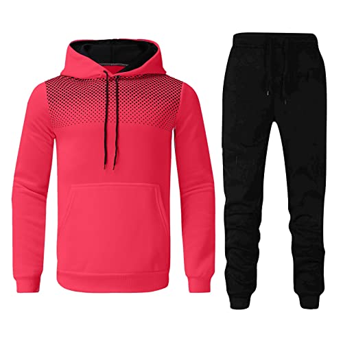 Jogginganzug Herren, Trainingsanzug Herren Sportbekleidung Sport Anzug - Outfit Streetwear Baumwolle Hoodie Jogger Streatwear 2-Teilig Einfarbig Mit Kapuze Langarm Taschen Hausanzug Winter Kapu von Generisch