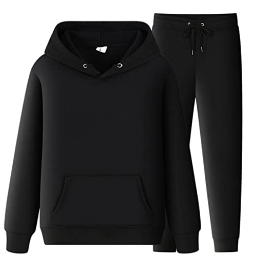 Jogginganzug Herren Baumwolle, Jogginganzug Herren Pullover Sportanzug - Sport Set 2-Teilig Gym Freizeitanzug Streetwear Jogginghose Y2k Stussy Hoodie Und Baggy Baumwolle Lang Trainingshose Jogger von Generisch