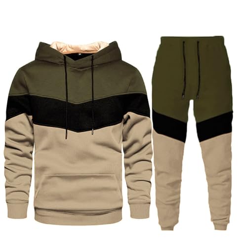 Jogginganzug Herren Baumwolle, Sport Anzug Herren Hoodie Sportanzug - Set Mit Taschen Freizeitanzug Langarm Fitness Jogger Einfarbig Kapuze Hausanzug 2-Teilig Kapuzenjacke Jogginghose Jogginganzug von Generisch