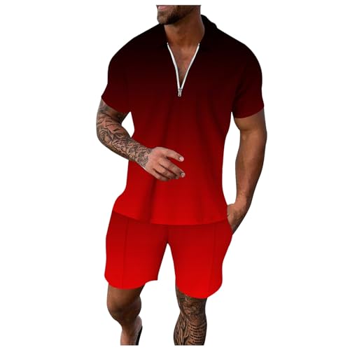 Jogginganzug Herren Set | Kurze Hosen Freizeitanzug 2 Teiler Herren Sommer Poloshirt Set T-Shirt Und Shorts Set Mode Stylisch Sommerkleidung Hemd Sommer Kurz Sommer Outfit Zweiteiler Sportanzug Jogginganzug Herren Set | Kurze Hosen Freizeitanzug 2 Teiler Herren Sommer Poloshirt Set T-Shirt Und Shorts Set Mode Stylisch Sommerkleidung Hemd Sommer Kurz Sommer Outfit Zweiteiler Sportanzug von Generisch