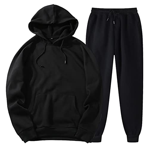 Jogginganzug Herren Sportanzug Baggy Jogger Zweiteiler Kleidung Sport Mit Kapuze Traningsanzuganzug Freizeitanzug Hoodie Jogging Sommer Set Hausanzug Hoody Komplett Trainingsanzüge Tracksuit von Generisch