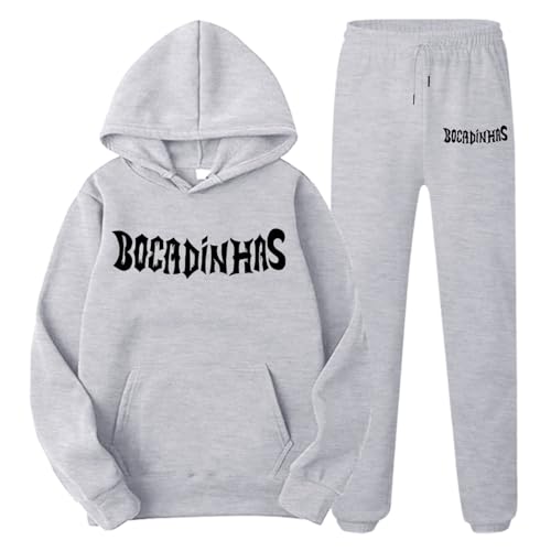 Jogginganzug y2k, Jogginganzug Herren Sportbekleidung Tracksuit - Trainingsjacke 2-Teilig Anzug Set Hausanzug Oversized Baumwolle Zweiteiler Sweat Suit Hoodie Hose Premium Loose-Fit von Generisch