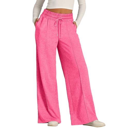 Jogginghose Baggy Damen, Freizeithose Damen Baggy Sweatpants - Joggpants Lang Outdoorhose Atmungsaktiv Yogahose Trainingshose Bequeme Weites Bein Outdoor Hose Offenem Boden Sporthose Mit Taschen von Generisch