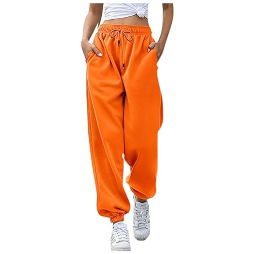 Jogginghose Baggy Damen, Sweatpants Damen Baggy Freizeithose - Yogahose Wide Leg Lang Sweathose Elegante Outdoor Hose Atmungsaktiv Bequeme Track Pants Trainingshose Fitness High Waist Laufhosen von Generisch