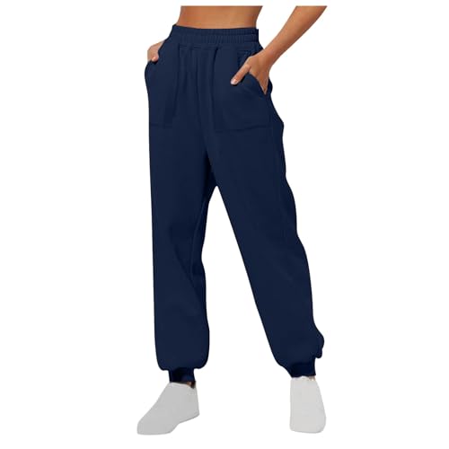 Jogginghose Damen Lang, Jogginghose Damen Baggy Sweatpants - Yogahose Bequeme Lockere Sweathose Outdoorhose Lang Wide Leg Hosen Slim Fit Freizeithose Jogging Hose Fitness Laufhosen von Generisch