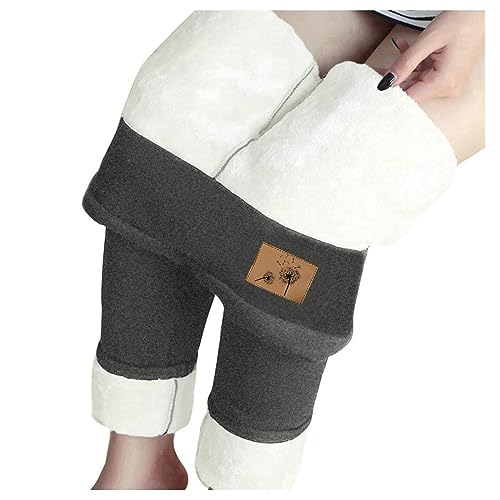 Jogginghose Damen Warm, Thermohose Damen Winter Warme Gefütterte Fleecehose Flauschig Winterhose Bequeme Lang Jogginghose Verdickte Leggings Wollhose fur Damen von Generisch