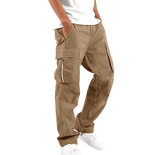 Jogginghose Herren, Arbeitshosen Herren Lang Jogginghose - Wanderhose Freizeithose Outdoorhose Herrenhosen Sweatpants Sporthose Rangerhose Hose Regular Fit Mit Taschen Elastischer Bund von Generisch