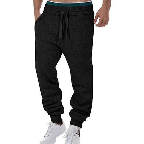 Jogginghose Herren Graue Sporthose - Stoffhose Breite Baggy Freizeithose Outdoor Trainingshose Joggen Laufhose Lang Baumwolle Casual Leichte Weites Bein Sweathose Mit Taschen Und Kodelzug von Generisch