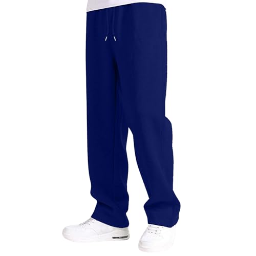 Jogginghose Herren Lang Breite Baggy Sweatpants Baumwolle Trackpants Elastische Taille Graue Jogging Hose Weites Bein Sporthose Sweat Pants Open Leg Jogger Winter Warme Männer Sweathose Mit Taschen von Generisch