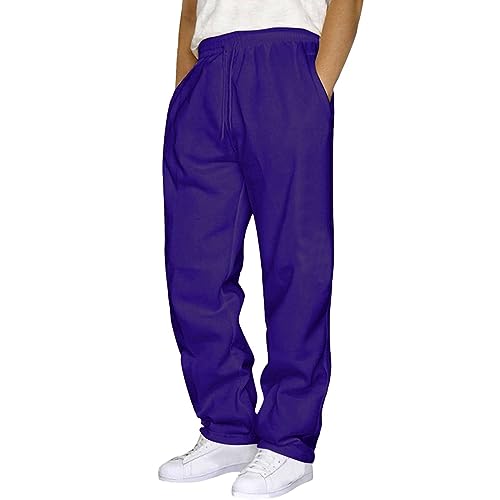 Jogginghose Herren Warm Gefüttert, Thermo Sporthose Herren Breite Fleece Sweatpants Trainingshose Dicke Baggy Winter Jogginghose Gefüttert Lang Graue Jogging Hose von Generisch