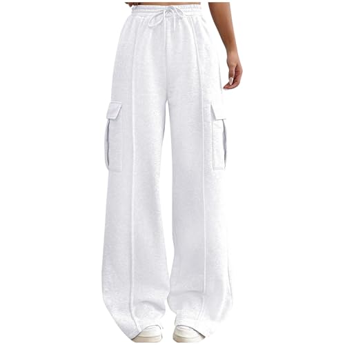 Jogginghose Mädchen, Jogginghose Damen Baggy Sweatpants - Sweathose Lockere Yogahose Bequeme Elegante Sporthose Atmungsaktiv Trainingshose Frauen Baumwolle Slim Fit Freizeithose Laufhosen von Generisch