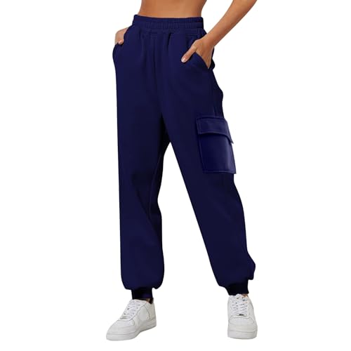 Jogpants Damen, Damen Jogginghose Baggy Lang, Yoga Hosen Yogahose Warme Hose Weites Bein Sporthose Hip Hop Sporthosen Trainingshose Oversize Zweifarbig Sommerhose Casual Mode von Generisch