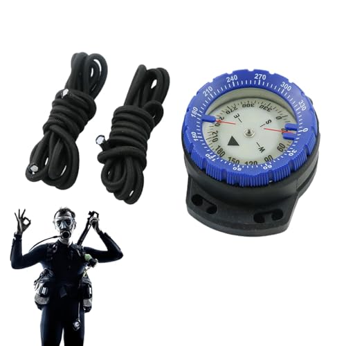 Kajak-Kompass, Tauchkompass, Wasserdichter Unterwasser-Tauchkompass mit Seil, Leuchtender Kompass mit Seitenfenster, Marinekompass für Wassersport von Generisch