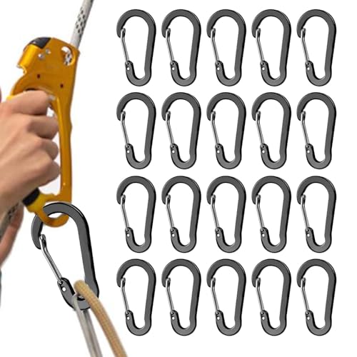 Karabinerhaken, Karabiner aus Aluminiumlegierung - 20 Stück Bootskarabiner für den Außenbereich - 2-Zoll-Karabiner-Schlüsselanhänger-Feder-Karabinerhaken-Karabiner-Clip-Set für Camping von Generisch