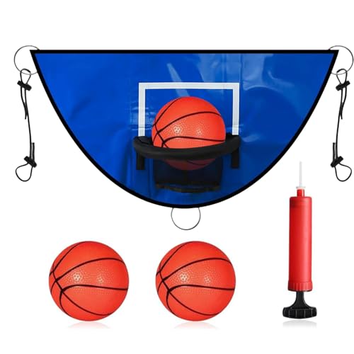 Kinder-Basketballkorb-Set, Trampolin-Basketballkorb - Wasserdichter Kinder-Basketballkorb,Sonnenfester Basketballkorb mit Pumpe und Ball für und Mädchen von Generisch