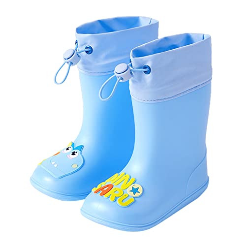 Kinder Gummistiefel Mädchen PVC Eva Kinderstiefel Leichte wasserdichte Barfussschuhe Reflektierend Kurze Gartenstiefel Cartoon-Muster Dicke Sohle Regenstiefel Federleicht Gummistiefel von Generisch