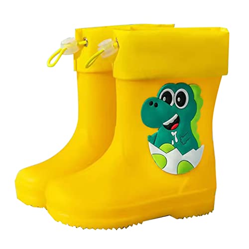 Kinder Gummistiefel Mädchen wasserdichte Eva Regenstiefel Kurze Cartoon-Muster Gummistiefel PVC Reflektierend Kinderstiefel Federleicht Leichte Barfussschuhe rutschfest Gartenstiefel von Generisch