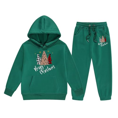 Kinder Mädchen Jogginganzug Sportswear 2-teiliges Sportset Sporthose Sweatshirt Bottom Jogging Suit Weihnachten Sweatshirt weich und warm 2-Teiliges Set aus Hoodie und Hose Cyber Monday 2024 von Generisch