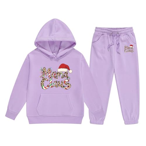 Kinder Mädchen Jogginganzug Sportswear Jogginganzug Mädchen, Trainingsanzug Mädchen Velour Zweiteiler Outfit 2-13 Jahre，Weihnachts Black Friday 2024 von Generisch