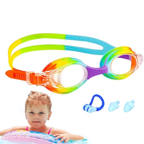 Kinder-Schwimmbrille, Antibeschlag-Schwimmbrille für Kinder - Antibeschlag-Kinderbrille Kleinkindbrille - Schwimmbrille mit verstellbaren Riemen, Nasenbügel, Ohrstöpsel, vielseitige Schwimmbrille für von Generisch