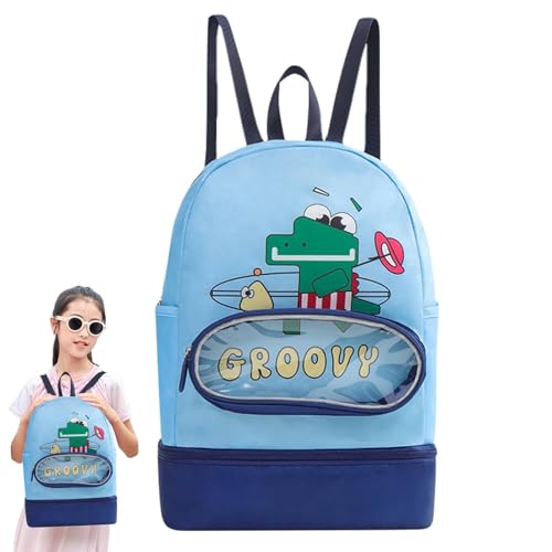 Kinder-Schwimmtasche, wasserdichter Strand-Rucksack für Kinder, zum Schwimmen von Nässe und Trocken, große Kapazität, Schwimmtasche für und Mädchen, für Badebälle, Hausschuhe von Generisch