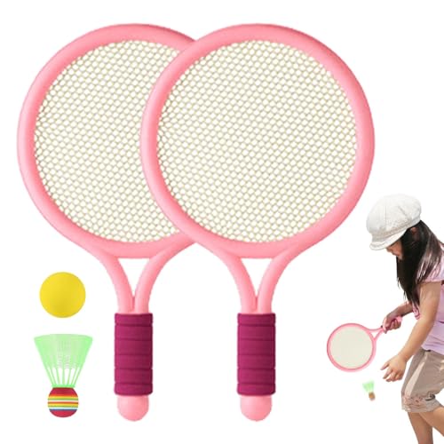 Kinder-Spielzeug-Badminton,Kinder-Badminton-Set | Anti-Rutsch-Griff Outdoor-Schläger-Sportspielzeug mit Federbällen,Mit Federball und Tennisball, Zwei Spieler, Sportspielzeug für die Familie von Generisch