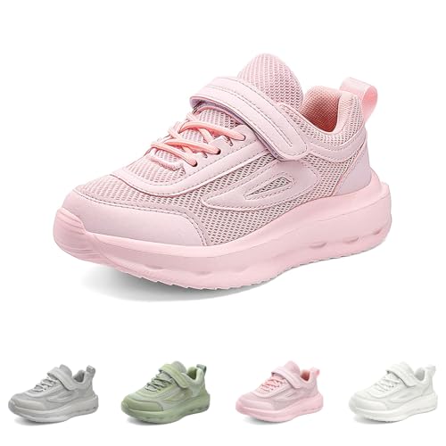 Kinder Turnschuhe Für Jungen Turnschuhe Mädchen Hallenschuhe Hallenschuhe Turnschuhe Leicht Mesh Straßenlaufschuhe Atmungsaktiv Laufschuhe Flach Dicker Boden rutschfest Klettverschluss Sneaker von Generisch