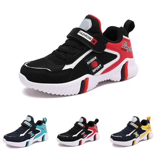 Kinder Turnschuhe Mädchen Jungen Sportschuhe Leicht Atmungsaktiv Laufschuhe Outdoor Fitnessschuhe Sneaker Schuhe Hallenschuhe Basketballschuhe Walkingschuhe Unisex rutschfest Klettverschluss Sneaker von Generisch