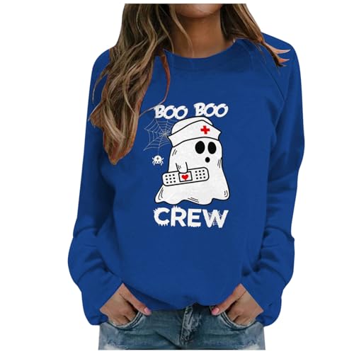 Klamotten Teenager Mädchen, Pullover Damen Rundhals Sweatshirt - Tops Ohne Kapuze Langarmshirt Aufdruck Sweater Teenager Mädchen Shirt Frauen Casual Winter Druck Locker Oberteil von Generisch