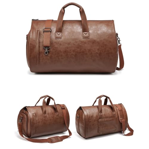 Kleidertasche, faltbare Reisetasche, erweiterbar, 2-in-1 Kleidersack, abnehmbare hängende Anzugtasche, wandelbarer Kleidersack mit Schuhbeutel, große Kapazität, braun, Refer to , Unisex Kleidertasche, faltbare Reisetasche, erweiterbar, 2-in-1 Kleidersack, abnehmbare hängende Anzugtasche, wandelbarer Kleidersack mit Schuhbeutel, große Kapazität, braun, Refer to , Unisex von Generisch