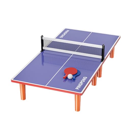 Kleine Tischtennisplatte, Mini-Tischtennistisch-Set - Kompakter Tischtennistisch, klappbar, mit 2 Schlägern und 1 Ball | Stabile, wetterfeste Tischtennisplatte für Kinder, Erwachsene, Spielzimmer, Woh von Generisch