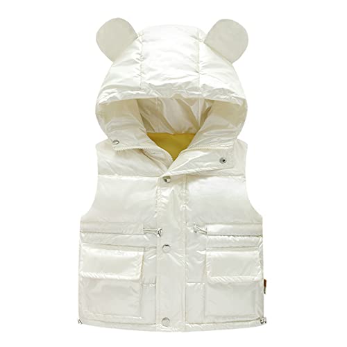 Kleinkind Kinder Fleeceweste Kinder Outdoor Winterjacke Jungen Baby Oberteile Gefütterte mit Reißverschlusstaschen Übergangsweste Ärmellose mit Knopf Fleece Jacken Winter Gilet Outfits Leichte Jacke von Generisch