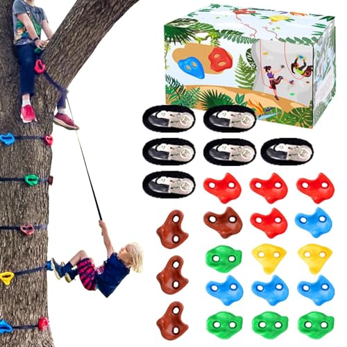 Kletterhalter für Kinder, 18X W`all C`limbing Kit, Spielplatz-Zubehör, Indoor W`all C`limbing Tool, Klettergerüste Hardware, einfach zu bedienen, ideal für Outdoor-Aktivitäten von Generisch