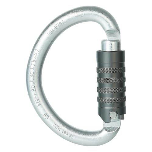 Kletterklammern,Kletterkarabiner - Großer Karabinerhaken mit Schraubverschluss - D-förmiger Karabiner mit Schraubverschluss, Autolock-Außenausrüstung für Camping, Fitnessstudio, Wandern, Hundeleine im von Generisch