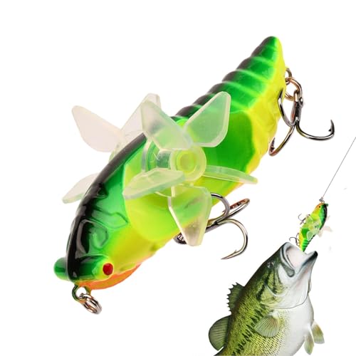 Köder zum Angeln auf Barsche, Angelköder für Barsche,Cicada Hard Swimbaits mit rotierendem Spins-Propeller - 7,5 cm große künstliche Köder, Barschköder für Angelliebhaber, Barsch-Angelköder im Seeteic von Generisch