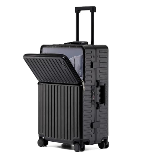 Koffer Handgepäck Koffer mit USB-Anschluss Ladegepäck für Geschäftsreisen Hohe Kapazität Koffer Gepäck Koffer, Schwarz , 50,80 cm von Generisch