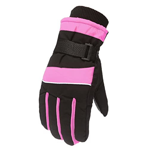 Krallenhandschuh Schwarze Handschuhe Damen Kostüm Winterhandschuhe Outdoor Snowboarden Snow Skating Winddicht Warm Langlebig Soft Print Skihandschuhe Spitzenhandschuhe Grün Weisse (Hot Pink, One Size) von Generisch