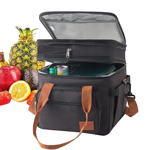 Kühltasche, große Kapazität, isolierte weiche Kühltasche, große, faltbare Kühltasche, Lunch-Kühler für Picknick, Strand, Arbeit, Reisen, 18 l von Generisch