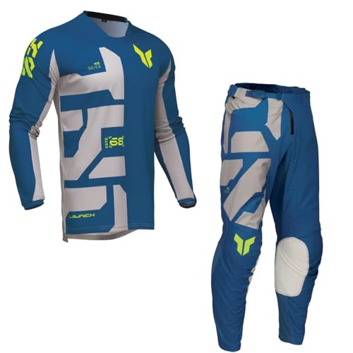 LAUNCHMODE FORGE MOTOCROSS MOTORBIKE SUIT New 2025 Motorcycle MX Jersey Trouser Set Off Road Enduro Dirt Quad ATV Bike Gear Two Piece Racing Top & Pants Kit, Blue (TOP (3XL),30 inches) von Generisch