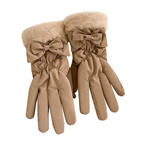 Lässige Winterhandschuhe 2024, modische warme Handschuhe, Damen-Winterhandschuhe sind gefüllt, verdickt und niedlich, warm, winddicht, Fahrradhandschuhe, Damen-Fäustlinge (B, Einheitsgröße) von Generisch