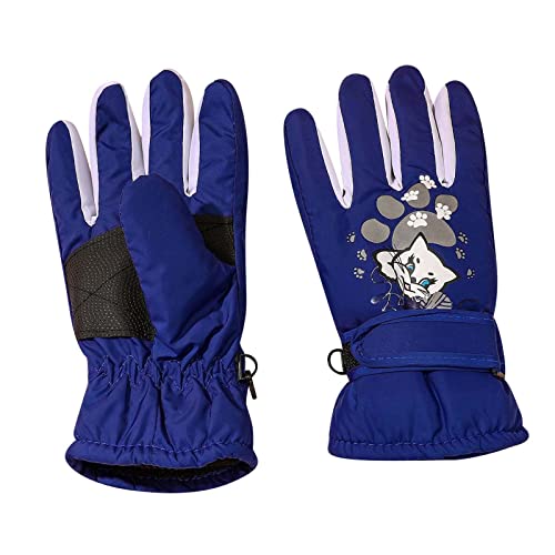 Lange Fingerlose Handschuhe Lange Handschuhe Kinder Winterhandschuhe Schnee Ski wasserdichte wärmeisolierte Handschuhe für Mädchen Kinder Jugend für kaltes Lange WeißE Handschuhe (Blue, One Size) von Generisch