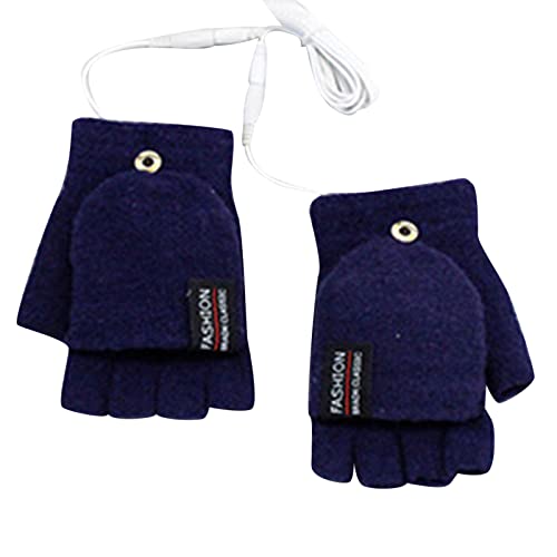 Lange Handschuhe Damen Weiß Seidenhandschuhe Winterhandschuhe Wasserdicht Winddicht Herren Damen Thermohandschuhe Kälteschutz Thermohandschuhe Fahrrad Satinhandschuhe Schwarz (Navy, One Size) von Generisch