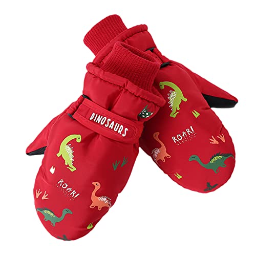 Lange Handschuhe Schwarz Damen TüLl Schwarz Winter-Skihandschuhe für , warme Handschuhe, warme, niedlich bedruckte Handschuhe, Akiing-Reithandschuhe für , Lila Handschuhe Damen Handschuhe (Red, M) von Generisch