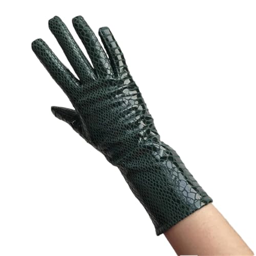 Lange Handschuhe für Damen, Winter, Leder, modisch, Laufsteg, Motorrad, Reiten, warme Handschuhe von Generisch