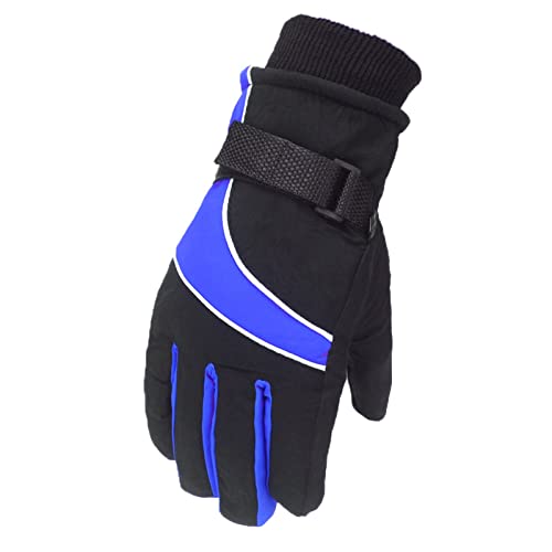 Lange Schwarze Handschuhe Abendhandschuhe Accessoi Winterhandschuhe Outdoor Schnee Skating Snowboarden Winddicht Warm Langlebig Druck Skihandschuhe Spitzenhandschuhe Rosa Handschuhe (Blue, One Size) von Generisch